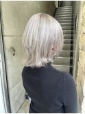 #ホワイトシルバー#ウルフカット