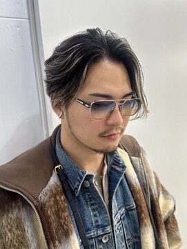 メンズサロン キング 心斎橋店(Men’s salon K!ng) 韓国マッシュセンターパートツーブロックメンズハイライトウルフ
