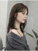 ダークブルー ミルクティーブロンド ワンホンレイヤー