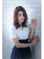ヘアーアートシフォン 池袋西口店(Hair art chiffon)&nbsp;厚めバングクラシカルワンレンフェザーロングセンターパート