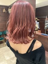 ジャム(Jam)&nbsp;夏に人気のミルクピンクカラー×切りっぱなしロブ★中村大輔