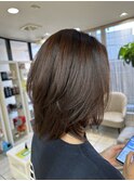 レディースショートレイヤー菱形シルエットうちまきスタイル