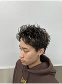 スパイキーショート×無造作パーマ