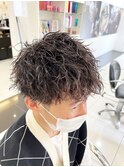 メンズツーブロックツイストスパイラルパーマ 【メンズヘア】