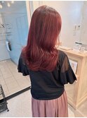 『Zina千早』髪質改善/こなれミディ/艶髪/韓国/ワインレッド