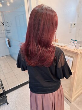 ジーナ 福岡千早(Zina) 『Zina千早』髪質改善/こなれミディ/艶髪/韓国/ワインレッド