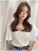 上品波巻き韓国ヘアスタイル/艶の映えるグレーベージュ【茨木】