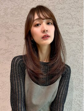 ロンド アンブル 四条烏丸(Lond ambre) 中川智帆/チェリーブラウン/ホワイトグレージュ/ミニウルフ/前髪