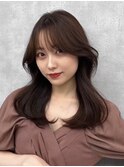 大人可愛い20代30代40代小顔ウルフレイヤーボブ丸みセミロング