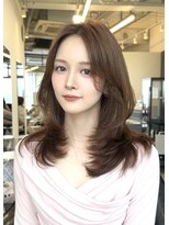 コート 青山(Cote) 小顔20代30代40代50代ワンカールひし形レイヤーブラウンカラー