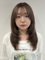 ラミエバイメルト 下北沢(lamie by melt)&nbsp;ミルクティーグレージュ ブリーチ レイヤーカット 韓国ヘア