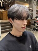韓国マッシュエンドカラーダウンパーマホワイトカラー
