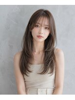 hairs BERRY 七道店【ヘアーズベリー】【10月1日 NEW OPEN（予定）】&nbsp;夏映えミルクブラウン×毛先ワンカール上品レイヤーロング