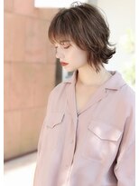 ネックス 表参道本店(nex)&nbsp;【 nex表参道】抜け感バイオレットベージュ×外ハネショートボブ