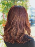 ナチュラルロング×カシスレッド×イルミナカラー