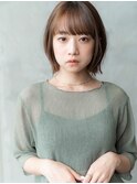 大人かわいい切りっぱなしボブ×グレージュ/20代30代