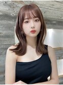 小顔に見えるくびれヘア レイヤーカット 透明感カラー KAKO