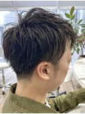 MEN'S HAIR &nbsp;センターパート　ツイストスパイラル　コンマヘア