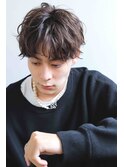 メンズパーマ刈り上げマッシュショートレイヤー カジュアル
