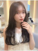 韓国風前髪×ショコラアッシュ【髪質改善/新宿/ふんわりカール】