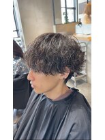 波巻きスパイラルパーマ×刈り上げない王道マッシュ