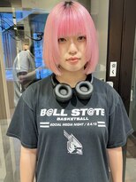 ラミエバイメルト 下北沢(lamie by melt)&nbsp;【村上慶登】ペールピンク ケアブリーチ 顔まわりレイヤー ボブ