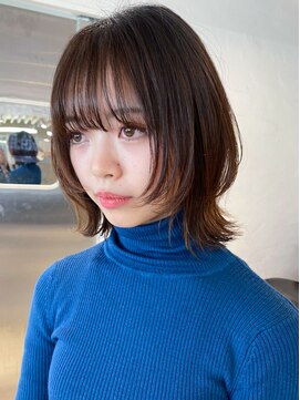 アイティーバイアルバム 藤沢店(IT by ALBUM) ボブレイヤー_斜めバンググレージュカラー_ba401602