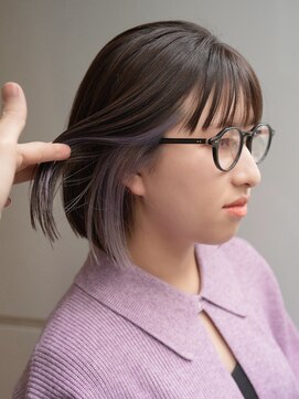 ベイショア(Bay Shore NY) ミニボブインナーカラーラベンダーアッシュ