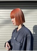 表参道 roijir × オレンジカラー × ボブ