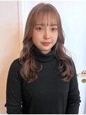 パールベージュ　透明感カラー　ケアブリーチ　顔周り　小顔ヘア