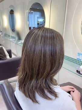 松本平太郎美容室 土浦パートワン(PART1) ミディアムレイヤーハイライト　　20代30代40代50代60代　土浦