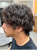 メンズ波巻きスパイラルパーマシャドウパーマツイストパーマ緩め