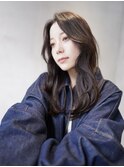 グレージュ韓国ミディアムボブレイヤーウルフボブレイヤーカット