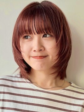 ガーデン 銀座(GARDEN) 顔まわりレイヤー/ボブ/チェリーレッド/ウルフ/小顔20代30代銀座