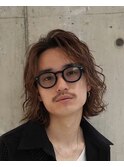 渋谷メンズミディアムスパイラルパーマメンズウルフ