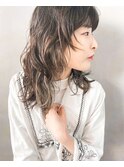 ウルフパーマ　インナーカラー　ブリーチ　ハッシュカット