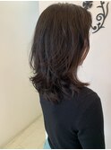 レイヤーロング/ウェーブ/アースカラー/30代/40代/50代