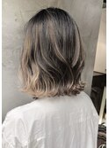 ●バレイヤージュ●ぱつんとボブスタイル