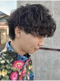 メンズパーマ波巻きスパイラルパーマツイストスパイラルパーマ