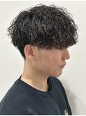メンズマッシュパーマ波巻スパイラルパーマニュアンスパーマ眉毛