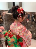 シニヨン編みおろし七五三褒められる♪編み込み