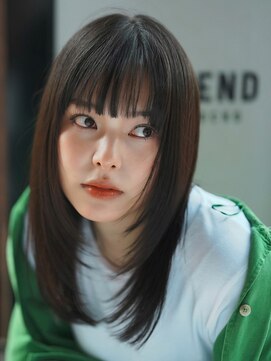 メロン 恵比寿(MERON) 【奥村】セミディ 美髪 ストレート顔まわりレイヤー[恵比寿］