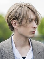 オーシャントーキョー サニー 原宿(OCEAN TOKYO Sunny)&nbsp;ブロンドミルクティーベージュツーブロックメンズマッシュ