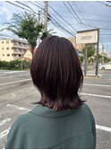 ウルフカット×暖色カラー