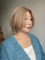 サンク 原宿 表参道(cinq)&nbsp;韓国ヘア顔周りレイヤーカットミディアムレイヤーハイトーンボブ