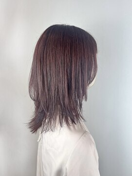 ヘアデザイン アンジェロカフェ(Hair Design Angelo cafe) ミディアムレイヤー/ラベンダーベージュ/20代30代40代