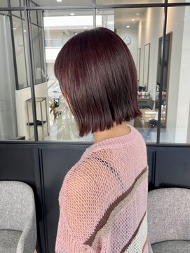 グルス(GruS) #切りっぱなしボブ #パープルピンク