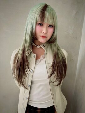 ネハス 栄(nehus.) 学割ブリーチハイライト髪質改善ダブルカラーレイヤーカット