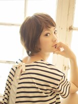 メリハリ効かせたローライトでさらに小顔！なショートロブ♪