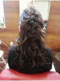 編み込みハーフアップ☆